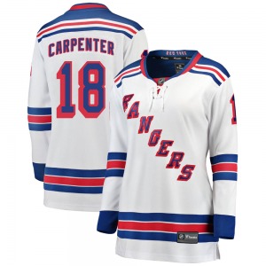 Women's Breakaway New York Rangers Ryan Carpenter White Away Official Fanatics Branded Jersey