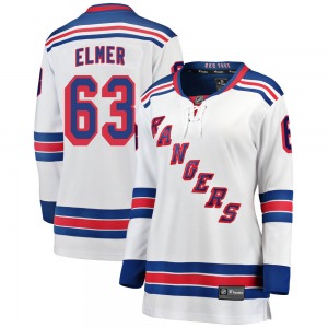 Women's Breakaway New York Rangers Jake Elmer White Away Official Fanatics Branded Jersey