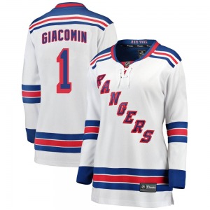 Women's Breakaway New York Rangers Eddie Giacomin White Away Official Fanatics Branded Jersey