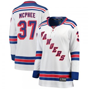 Women's Breakaway New York Rangers George Mcphee White Away Official Fanatics Branded Jersey