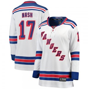 Women's Breakaway New York Rangers Riley Nash White Away Official Fanatics Branded Jersey
