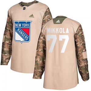 Youth Authentic New York Rangers Niko Mikkola Camo Veterans Day Practice Official Adidas Jersey