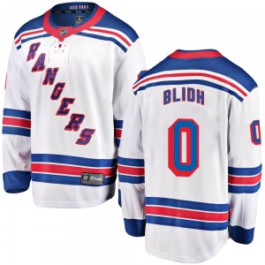 Adult Breakaway New York Rangers Anton Blidh White Away Official Fanatics Branded Jersey