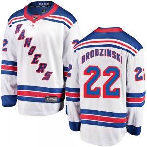 Adult Breakaway New York Rangers Jonny Brodzinski White Away Official Fanatics Branded Jersey