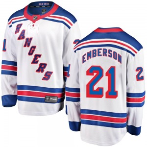 Adult Breakaway New York Rangers Ty Emberson White Away Official Fanatics Branded Jersey