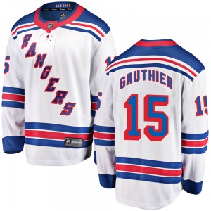 Adult Breakaway New York Rangers Julien Gauthier White Away Official Fanatics Branded Jersey
