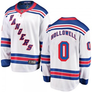 Adult Breakaway New York Rangers Mac Hollowell White Away Official Fanatics Branded Jersey