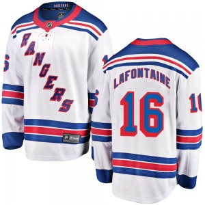 Adult Breakaway New York Rangers Pat Lafontaine White Away Official Fanatics Branded Jersey