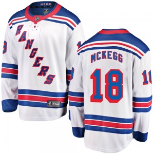 Adult Breakaway New York Rangers Greg McKegg White Away Official Fanatics Branded Jersey