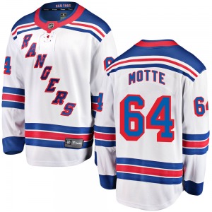 Adult Breakaway New York Rangers Tyler Motte White Away Official Fanatics Branded Jersey