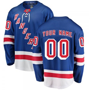 Adult Breakaway New York Rangers Custom Blue Custom Home Official Fanatics Branded Jersey