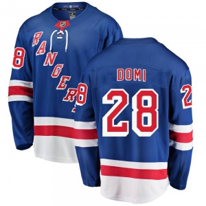 Adult Breakaway New York Rangers Tie Domi Blue Home Official Fanatics Branded Jersey