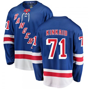 Adult Breakaway New York Rangers Keith Kinkaid Blue Home Official Fanatics Branded Jersey