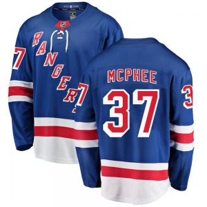 Adult Breakaway New York Rangers George Mcphee Blue Home Official Fanatics Branded Jersey