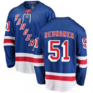 Adult Breakaway New York Rangers Tarmo Reunanen Blue Home Official Fanatics Branded Jersey