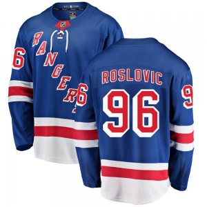 Adult Breakaway New York Rangers Jack Roslovic Blue Home Official Fanatics Branded Jersey