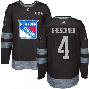 Adult Authentic New York Rangers Ron Greschner Black 1917-2017 100th Anniversary Official Jersey