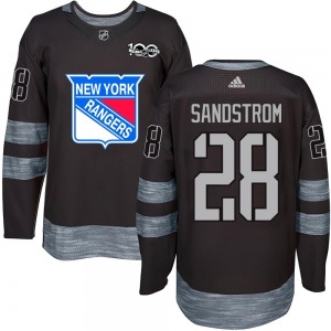 Adult Authentic New York Rangers Tomas Sandstrom Black 1917-2017 100th Anniversary Official Jersey