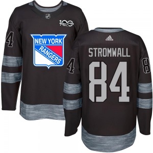 Adult Authentic New York Rangers Malte Stromwall Black 1917-2017 100th Anniversary Official Jersey