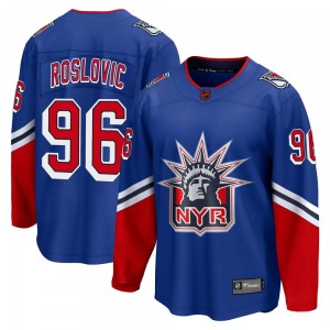 Adult Breakaway New York Rangers Jack Roslovic Royal Special Edition 2.0 Official Fanatics Branded Jersey