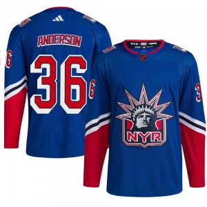 Adult Authentic New York Rangers Glenn Anderson Royal Reverse Retro 2.0 Official Adidas Jersey