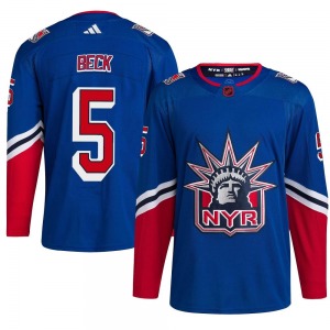 Adult Authentic New York Rangers Barry Beck Royal Reverse Retro 2.0 Official Adidas Jersey