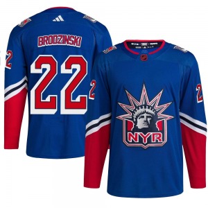 Adult Authentic New York Rangers Jonny Brodzinski Royal Reverse Retro 2.0 Official Adidas Jersey
