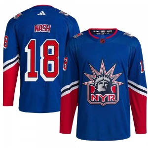 Adult Authentic New York Rangers Riley Nash Royal Reverse Retro 2.0 Official Adidas Jersey
