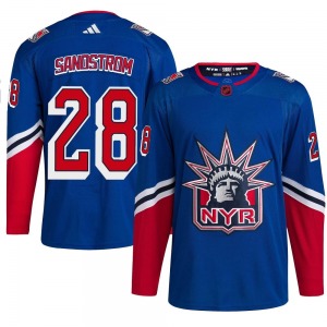 Adult Authentic New York Rangers Tomas Sandstrom Royal Reverse Retro 2.0 Official Adidas Jersey