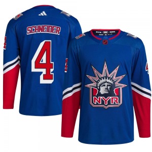 Adult Authentic New York Rangers Braden Schneider Royal Reverse Retro 2.0 Official Adidas Jersey