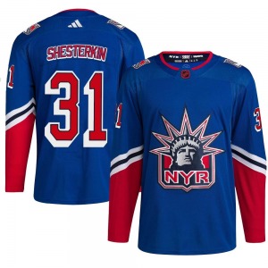 Adult Authentic New York Rangers Igor Shesterkin Royal Reverse Retro 2.0 Official Adidas Jersey