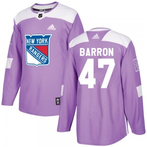 Adult Authentic New York Rangers Morgan Barron Purple Fights Cancer Practice Official Adidas Jersey