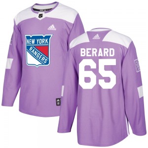 Adult Authentic New York Rangers Brett Berard Purple Fights Cancer Practice Official Adidas Jersey