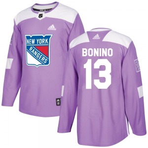 Adult Authentic New York Rangers Nick Bonino Purple Fights Cancer Practice Official Adidas Jersey