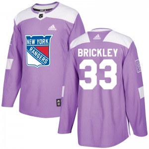 Adult Authentic New York Rangers Connor Brickley Purple Fights Cancer Practice Official Adidas Jersey