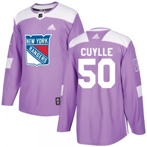 Adult Authentic New York Rangers Will Cuylle Purple Fights Cancer Practice Official Adidas Jersey