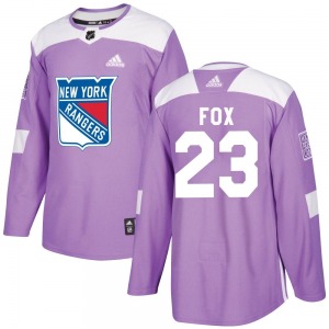 Adult Authentic New York Rangers Adam Fox Purple Fights Cancer Practice Official Adidas Jersey