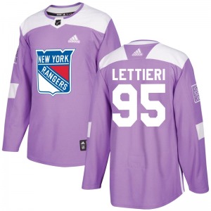 Adult Authentic New York Rangers Vinni Lettieri Purple Fights Cancer Practice Official Adidas Jersey