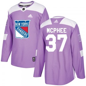 Adult Authentic New York Rangers George Mcphee Purple Fights Cancer Practice Official Adidas Jersey
