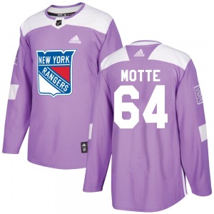 Adult Authentic New York Rangers Tyler Motte Purple Fights Cancer Practice Official Adidas Jersey