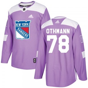 Adult Authentic New York Rangers Brennan Othmann Purple Fights Cancer Practice Official Adidas Jersey