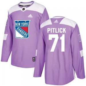 Adult Authentic New York Rangers Tyler Pitlick Purple Fights Cancer Practice Official Adidas Jersey