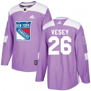Adult Authentic New York Rangers Jimmy Vesey Purple Fights Cancer Practice Official Adidas Jersey