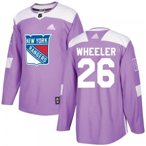Adult Authentic New York Rangers Blake Wheeler Purple Fights Cancer Practice Official Adidas Jersey