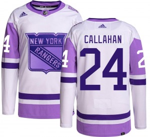 Adult Authentic New York Rangers Ryan Callahan Hockey Fights Cancer Official Adidas Jersey