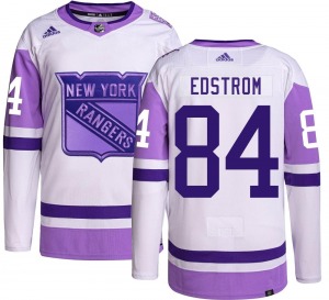Adult Authentic New York Rangers Adam Edstrom Hockey Fights Cancer Official Adidas Jersey