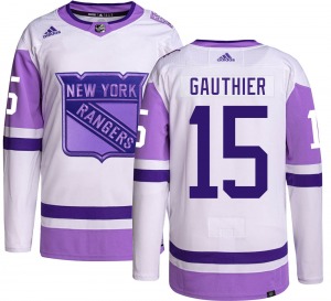 Adult Authentic New York Rangers Julien Gauthier Hockey Fights Cancer Official Adidas Jersey
