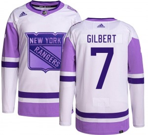 Adult Authentic New York Rangers Rod Gilbert Hockey Fights Cancer Official Adidas Jersey