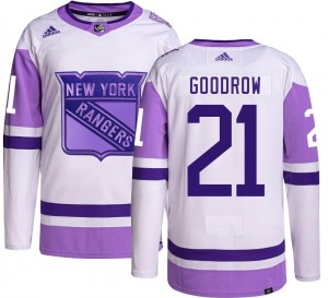 Adult Authentic New York Rangers Barclay Goodrow Hockey Fights Cancer Official Adidas Jersey