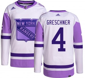 Adult Authentic New York Rangers Ron Greschner Hockey Fights Cancer Official Adidas Jersey